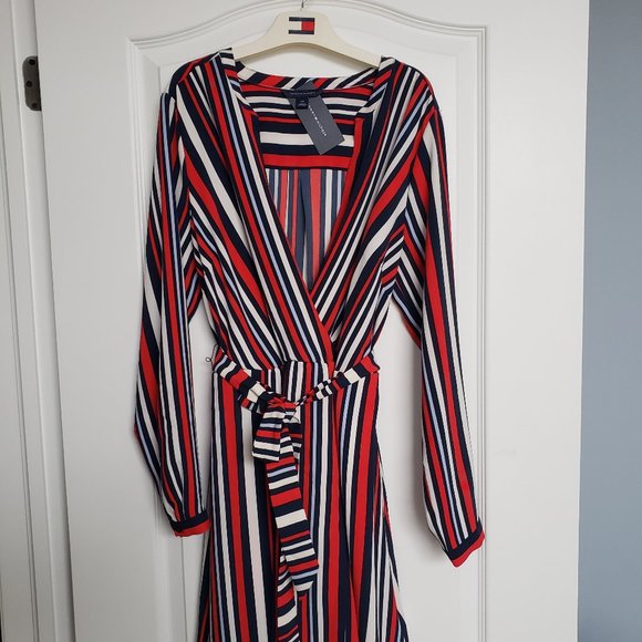 Tommy Hilfiger nautical striped wrap dress - Picture 1 of 3